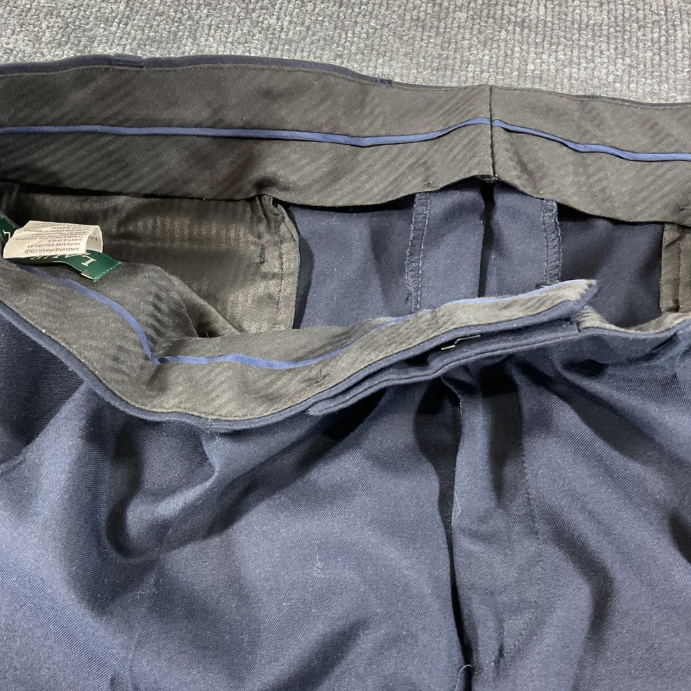 Lauren Ralph Lauren Dress Pants 36x30 Navy Pleated Cuffed Classic Fit Mens 36 30 - Picture 3 of 12